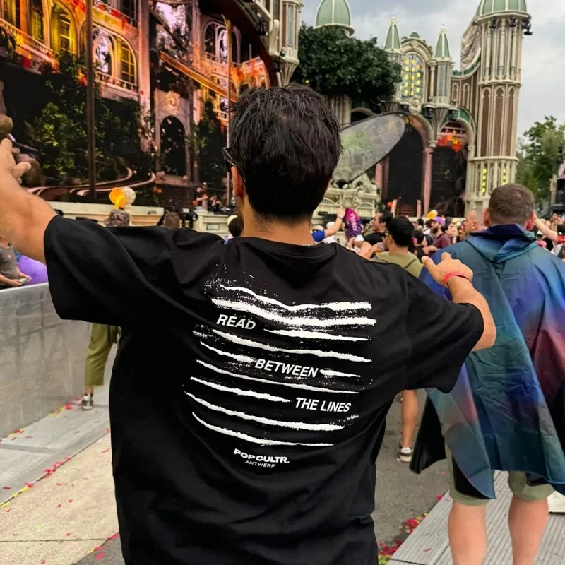 Classic Read Between The Lines Electric Music Festival Graphic Tee Cotton Mens Womens T-Shirt Summer Vintage Streetwear