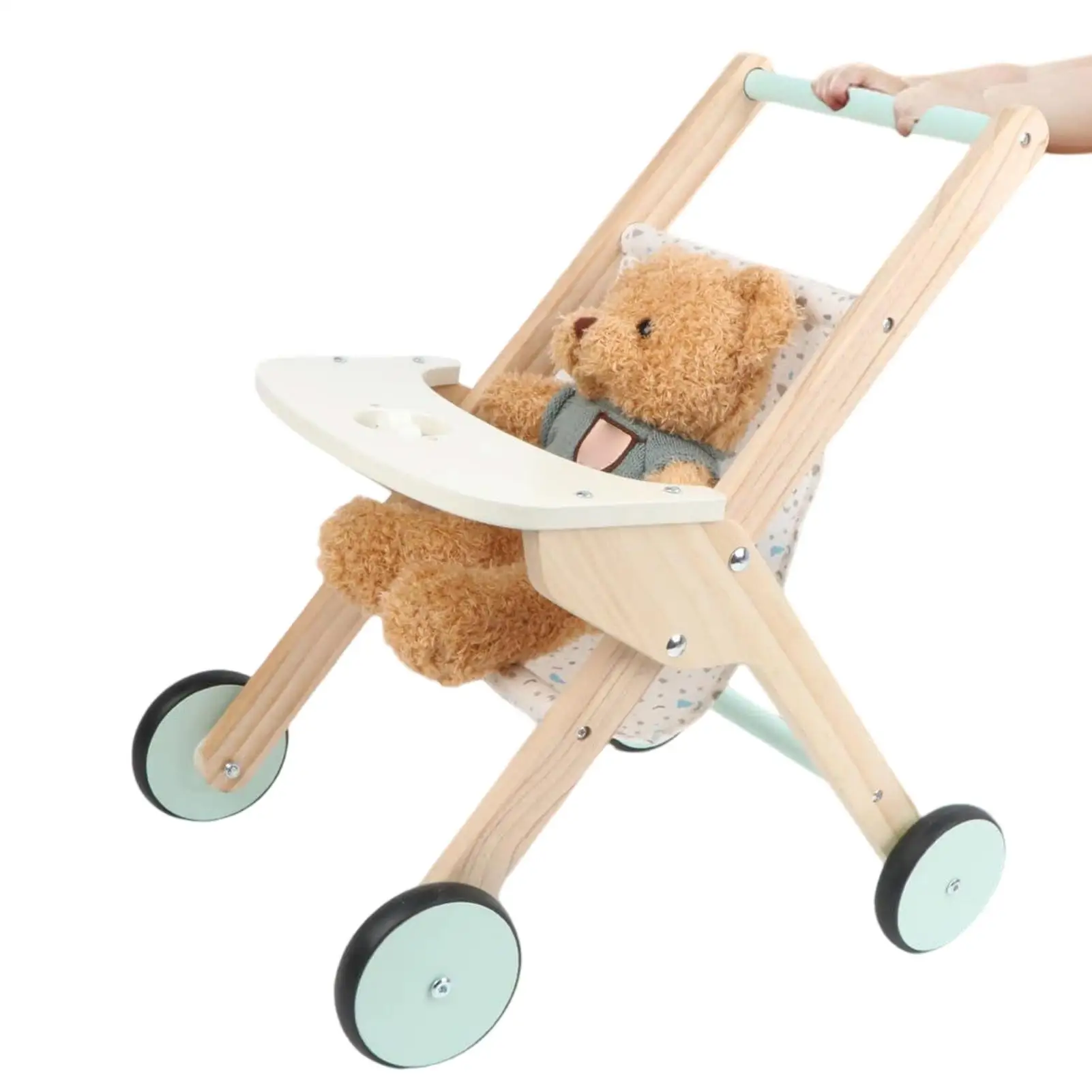 Criança push walker de madeira bebê push walker para criança brinquedos educativos interativos para crianças meninos meninas aniversário primeiro pass