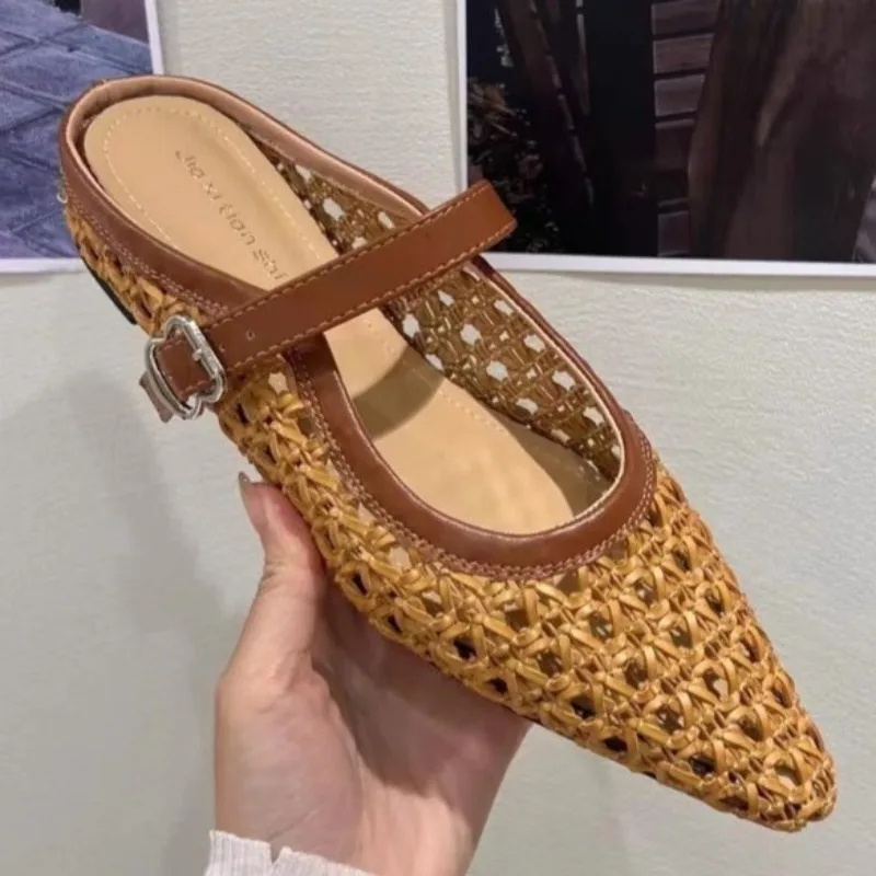 Zapatos planos cómodos y transpirables para mujer, sandalias informales para exteriores, todo Muller, talla grande 35-42