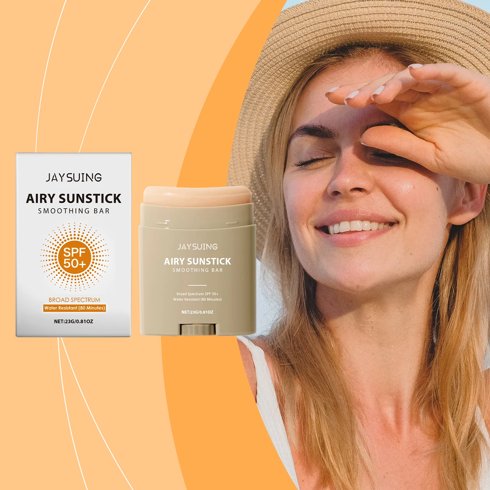 Hot deal: Face Cream Stick Moisturizing Facial Body Sunscreen Matte Sun Stick SPF 50+ UV Protective Cream Refreshing Hydrating Waterproof