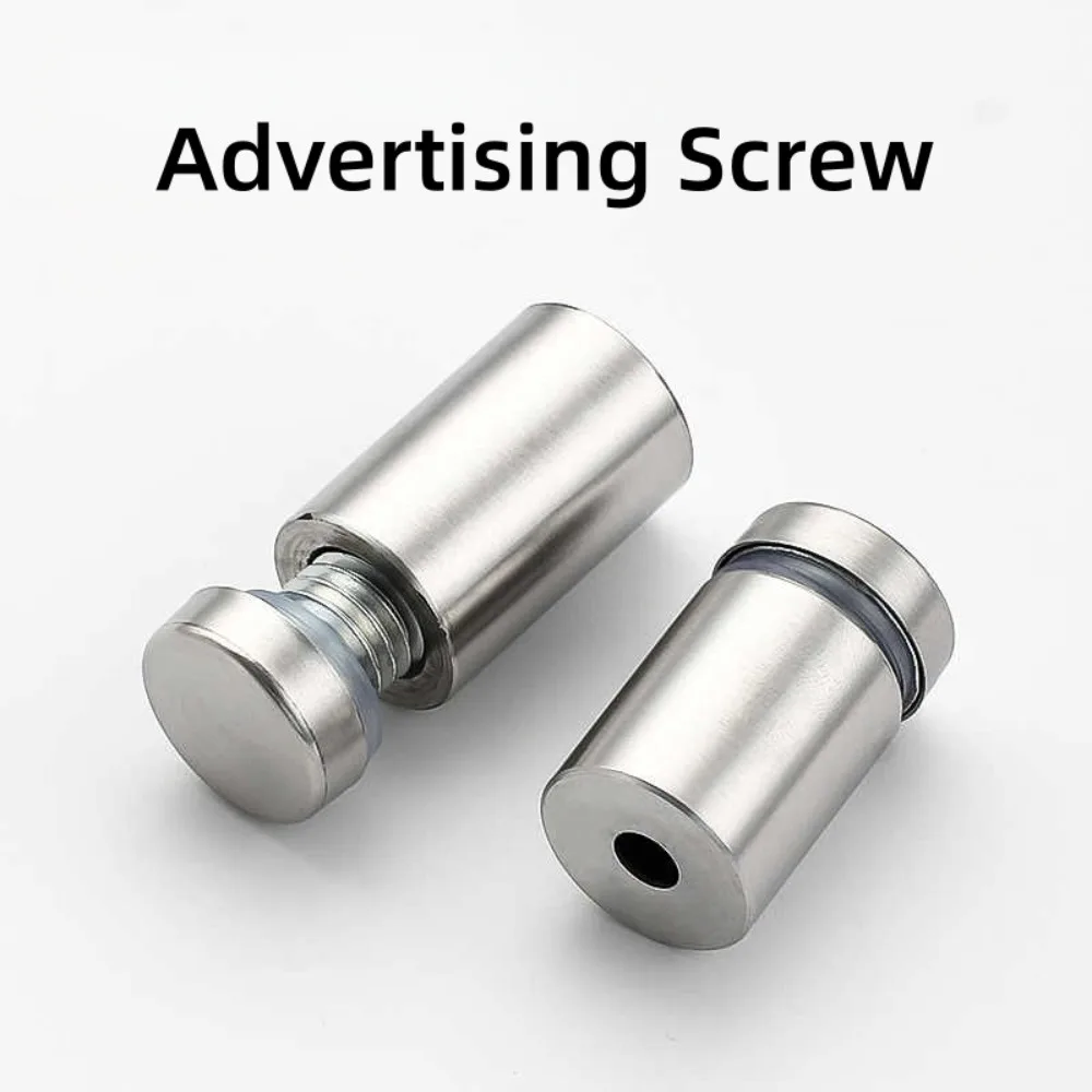 Stainless Steel Advertising Nails, 12-19mm Diameter Glass Fastener Screws, Wall Mounting Bracket Hardware for Signage, Acrylic