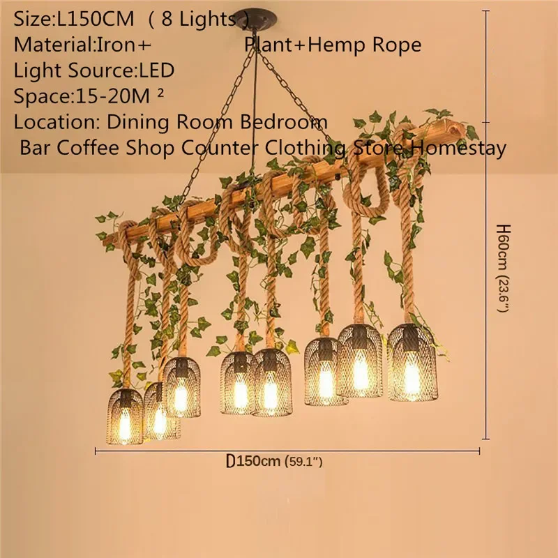 American Country Pendant Lamp Retro Creativity Plant Music Restaurant Cashier Counter Bar Cafe Milk Tea Shop Chandelier