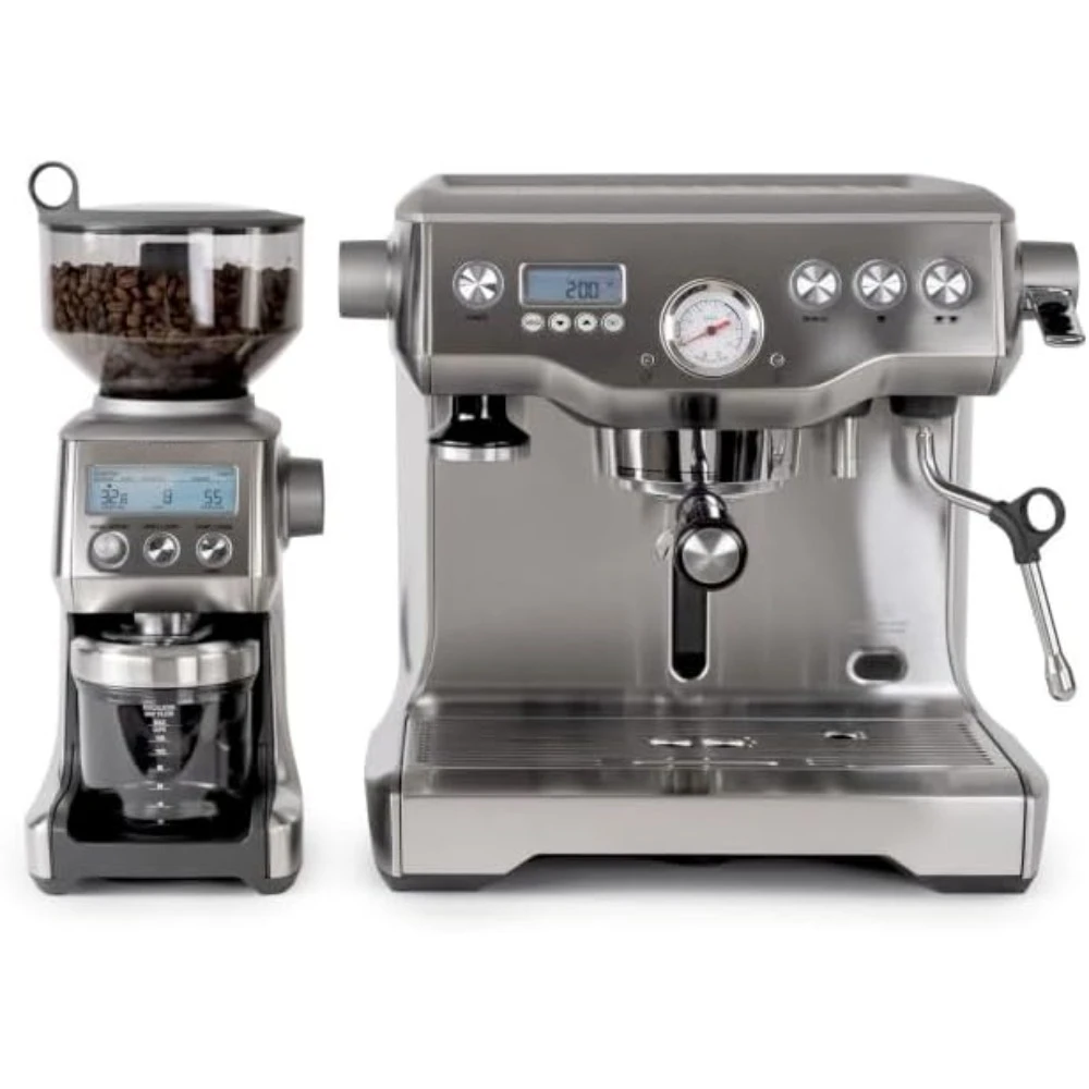 Dual Boiler Espresso Machine and Smart Grinder Pro Package, Stainless Steel, Portable Coffee Maker