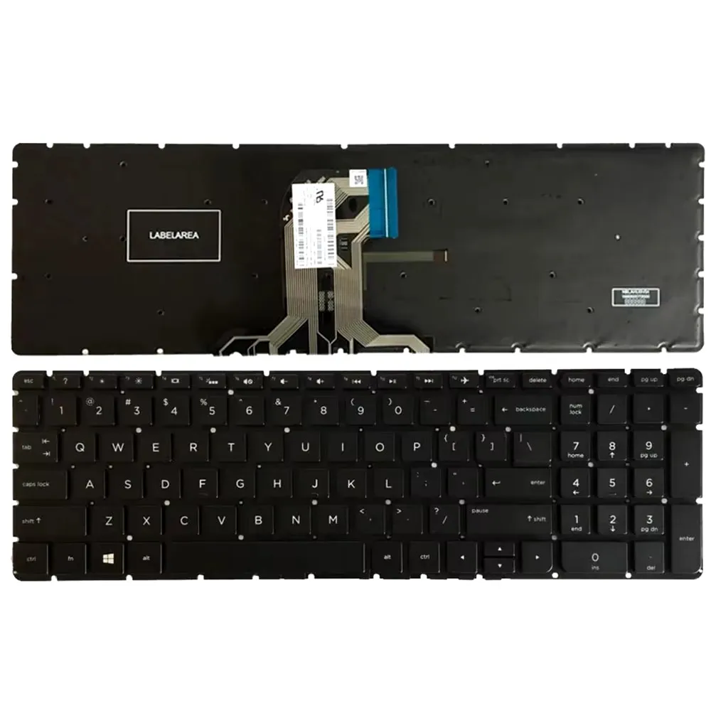 Новая клавиатура с подсветкой (US-раскладка) для HP 15-BA / 15-BD / 15-BF Series (BA000/BA100/BD000/BD100/BF000), без рамки