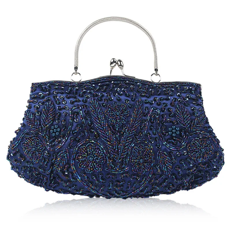 Vrouwen Clutch Bags Dames Kralen Avondtassen Wedding Party Bridal Geborduurde Handtas Vrouwen Solid Retro Kleine Bakken Mini Portefeuilles