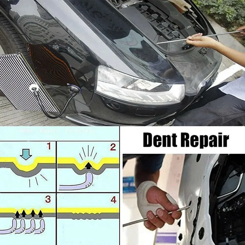 자동차 무도장 덴트 수리 후크 로드 키트, 자동차 바디 덴트, 스테인리스 스틸 수공구