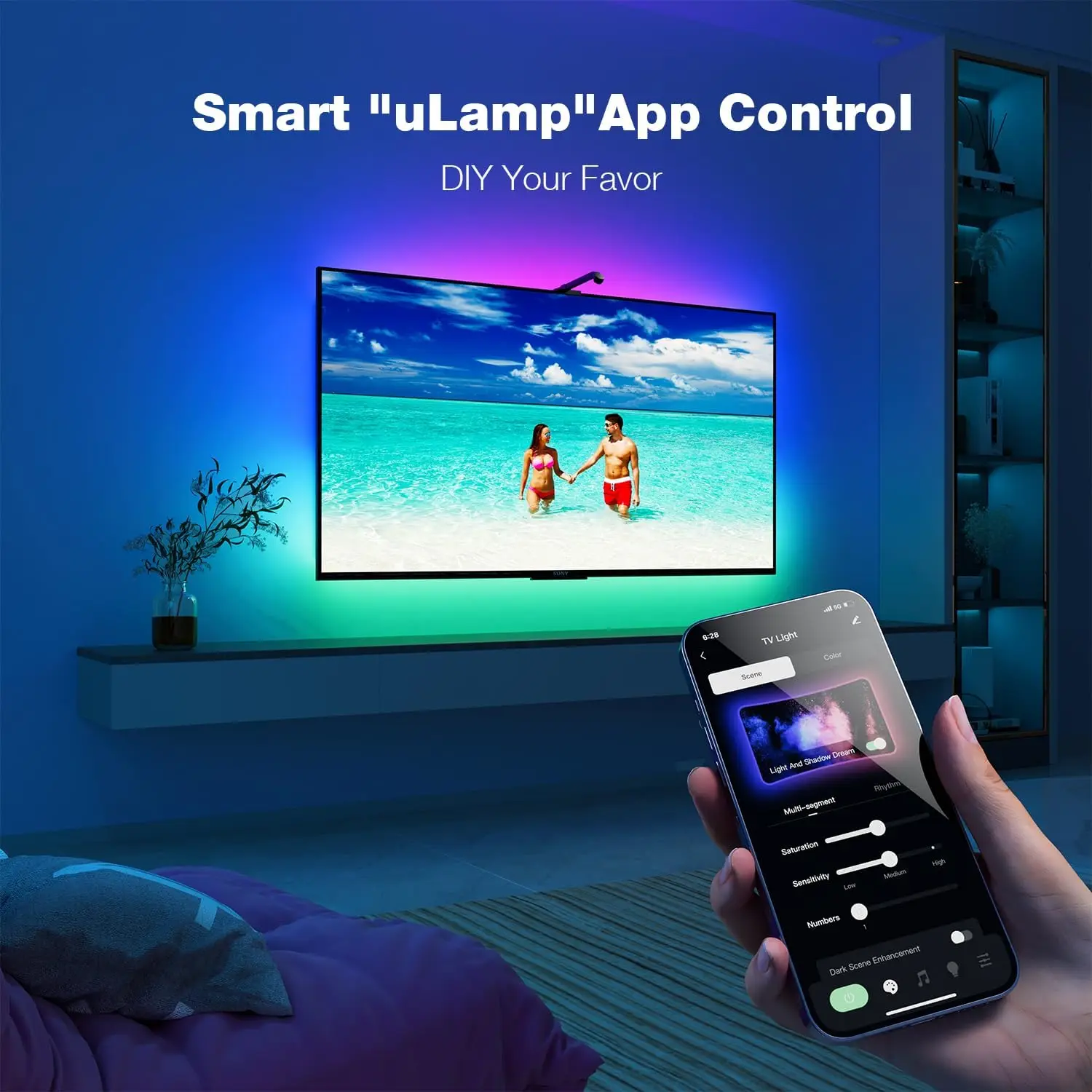 Ambient LED Smart TV podświetlenie RGB synchroniczny pasek światła lampa LED DIY oświetlenie kamery zmienia kolor Gaming dekoracja sypialni