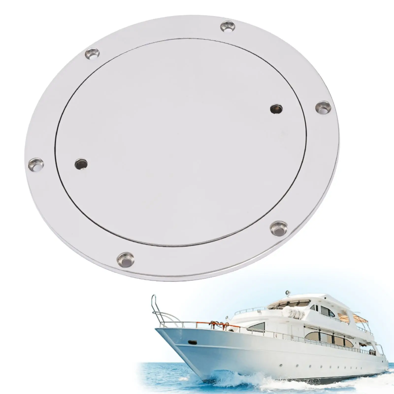 Stainless Steel Marine Deck Manhole Cover with Key 6inch 316 Stainless Steel Deck Plate for Marine