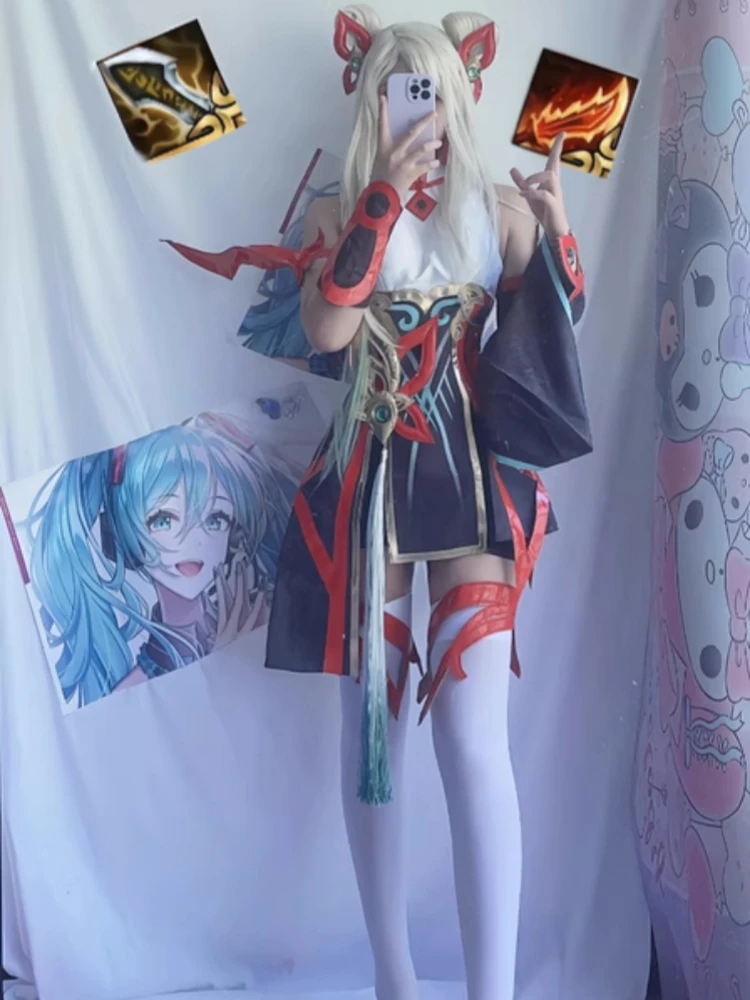 Irelia Cosplay Kostüm Spiel lol die Klinge Tänzer Anime Frauen sexy Kampf Uniform Halloween Kostüm Rollenspiel Kleidung Perücke Lager