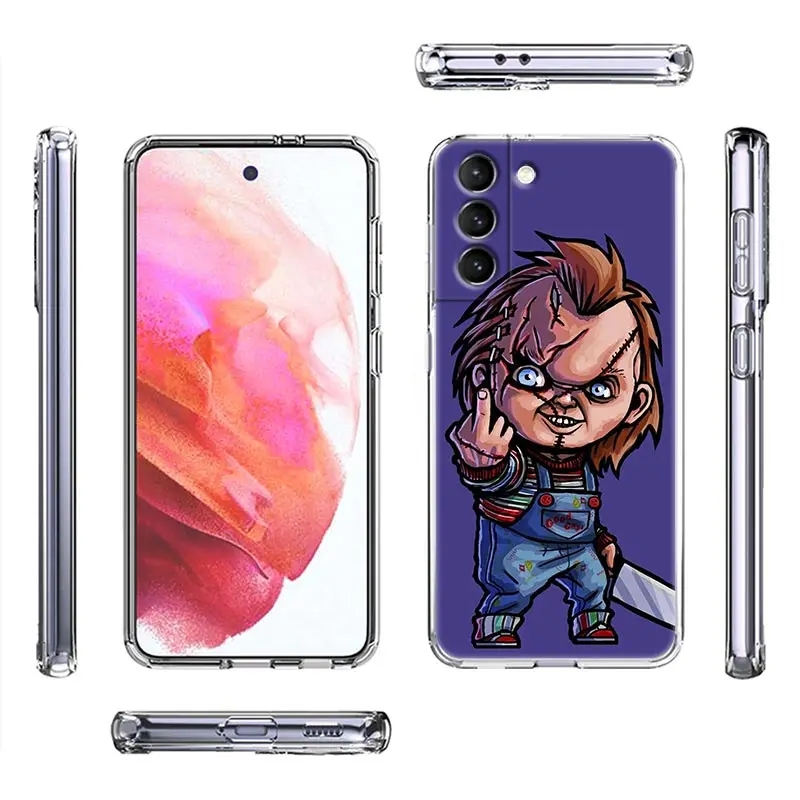 Chuckys Doll Childs-play-3 Horror Funda For Samsung S24 S23 S22 Ultra 5G Case For Galaxy S21 S20 FE S24 S23 Plus S10 Clear Cover