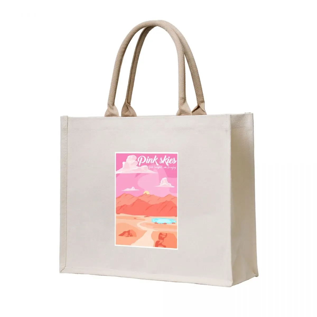 

Pink Sky Art Deco Tote Bag Women's bags Canvas shoulder bag Woman shopper bag tote woman