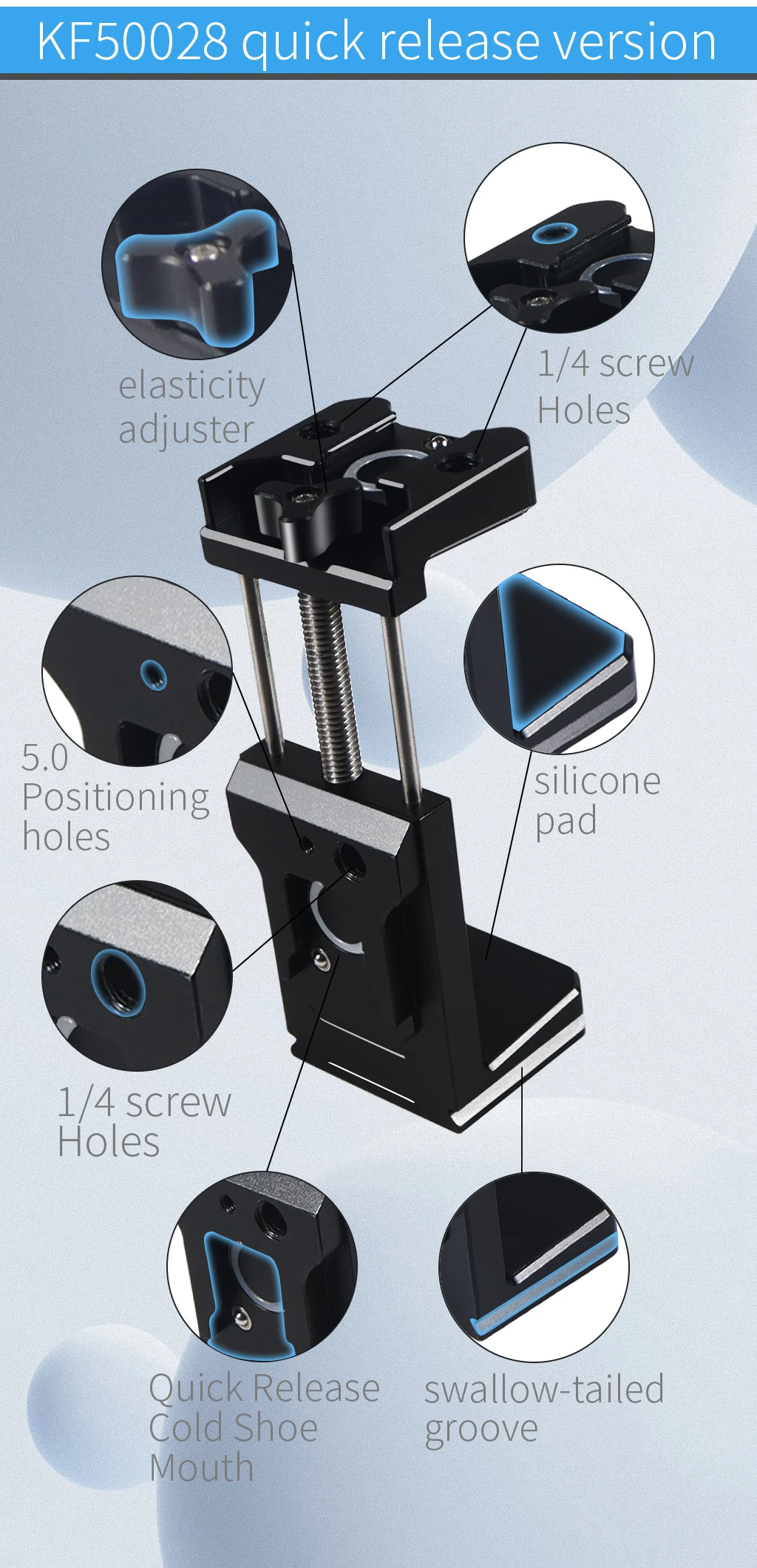 Universal Mobile Power Bank Halter SSD Halterung Clamp 53-83mm Quick Mount Kalten Schuh für DJI Mic SLR Kamera telefon Stativ Vlog Clip – Detail 18