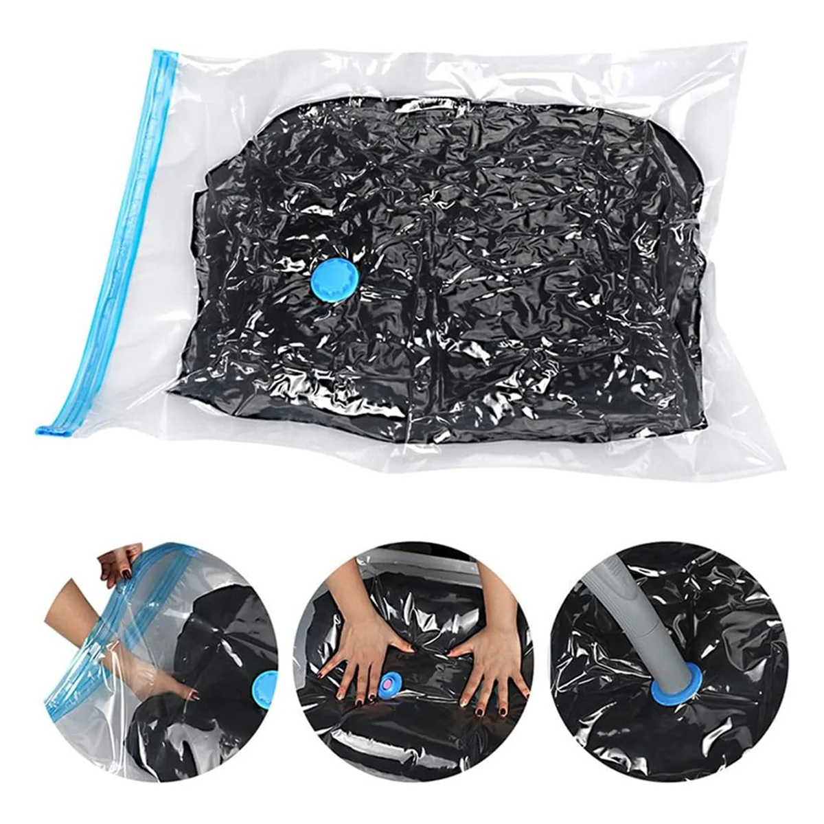 Vacuum Bags for Clothes - Pack of 10 40 X 30 cm Reusable Storage Bags Vacuum Bags with Seal and Space Saving Travel Bags image 6