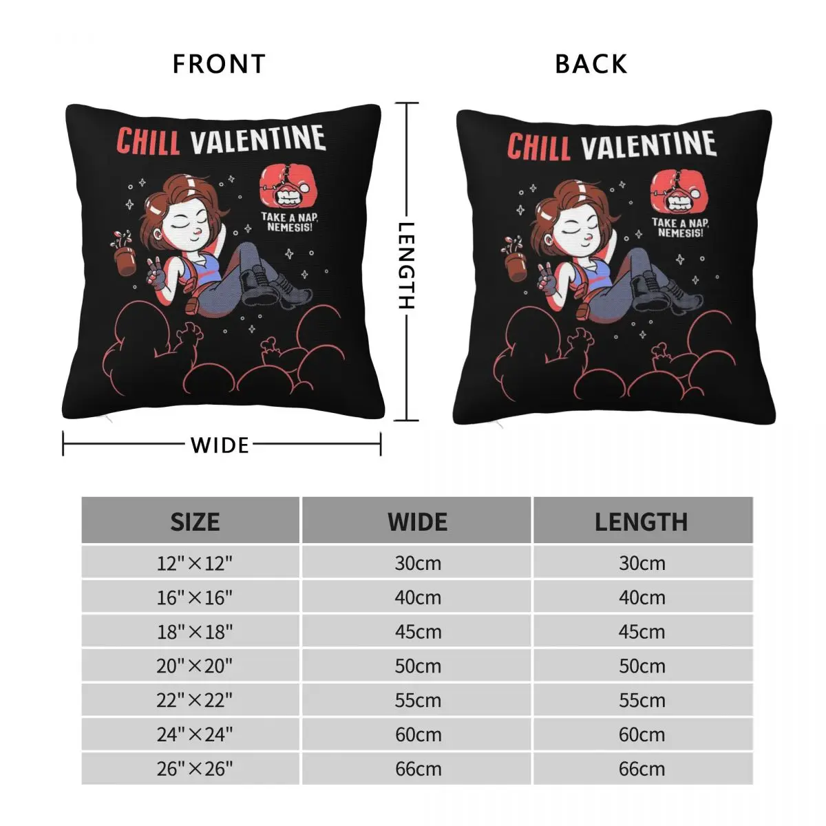 Chill With Jill Valentine Square Pillowcase Polyester Linen Velvet Creative Zip Decorative Pillow Case Room Cushion Cover