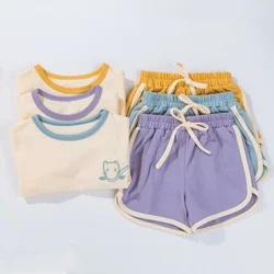 Chándales de verano para niña pequeña, ropa informal de 2 piezas para bebé, camiseta de manga corta, pantalones cortos, trajes para niños y niñas