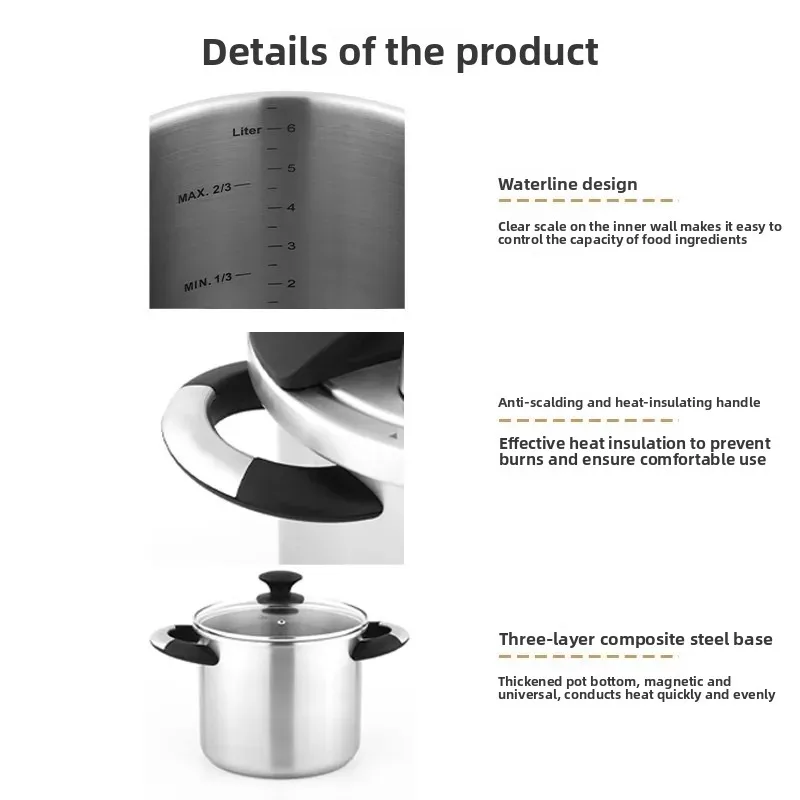 Stainless steel, pressure cooker pressure does not pick stove 5