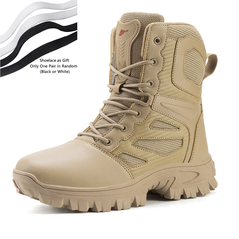 

Уличные высокие ботинки, мужские дышащие противоскользящие амортизирующие армейские ботинки на шнуровке, мужские однотонные повседневные ботильоны