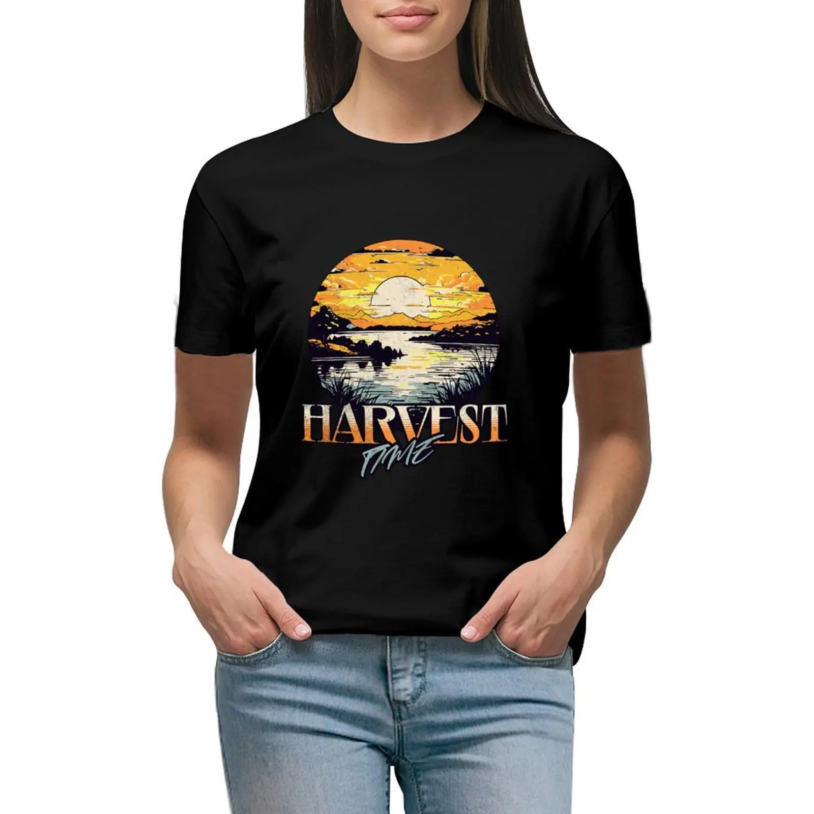 Harvest Time T-shirt vintage clothes female Female clothing clothes for woman