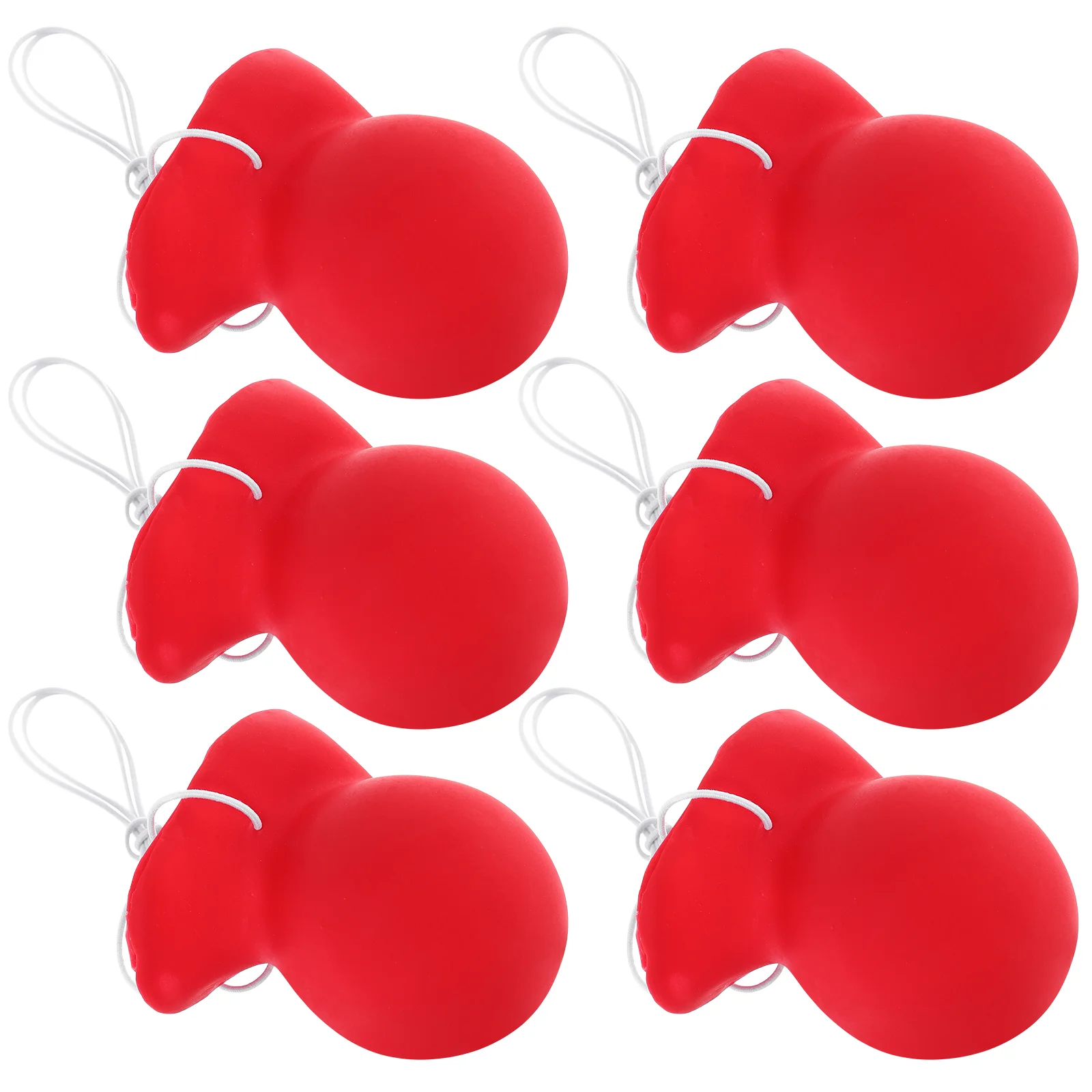 6 pcs להצמיד את זנב החמור מסכת האף אדום איפור תחפושת אביזרים גומי דקורטיביים