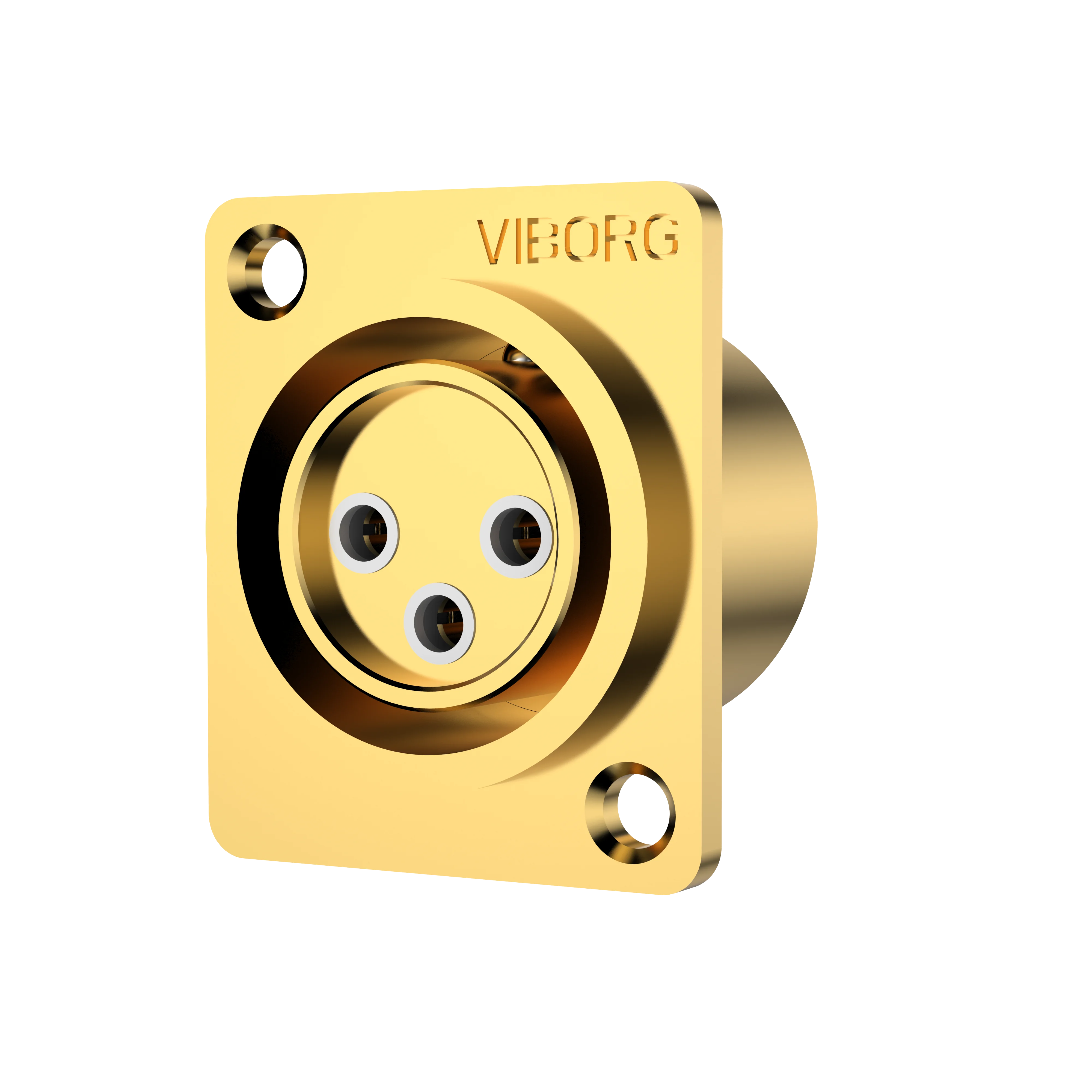 Viborg CM203G CF203G Pure Copper Gold XLR 3pin Male Female Panel power mount Socket XLR Plug Connector Socket Jack