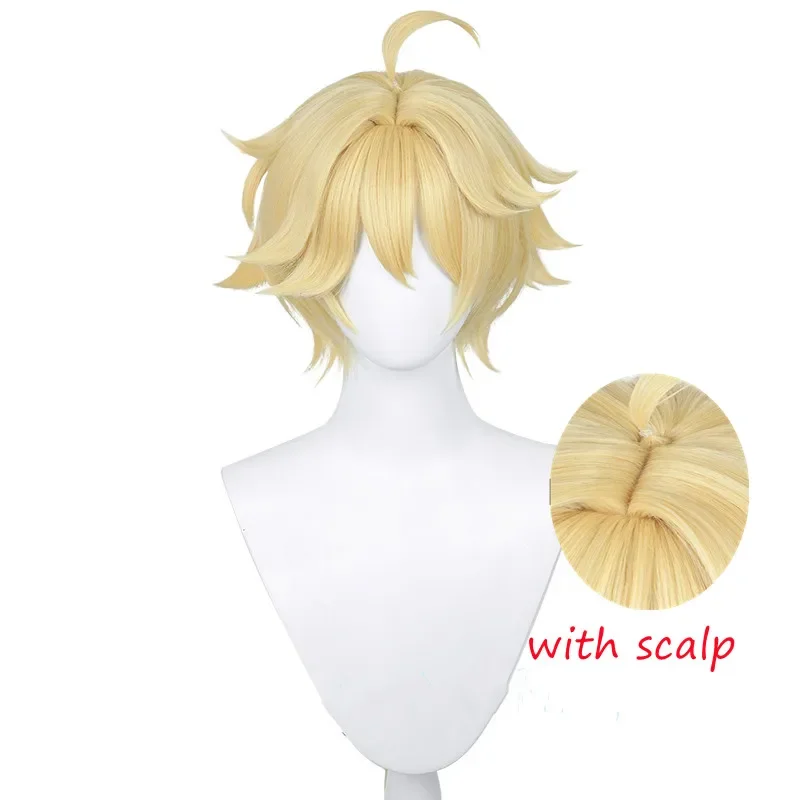 Traveler Cosplay Aether Lumine Blonde Perücke Cosplay Anime Cosplay Perücken Hitzebeständige Synthetische Perücken Halloween