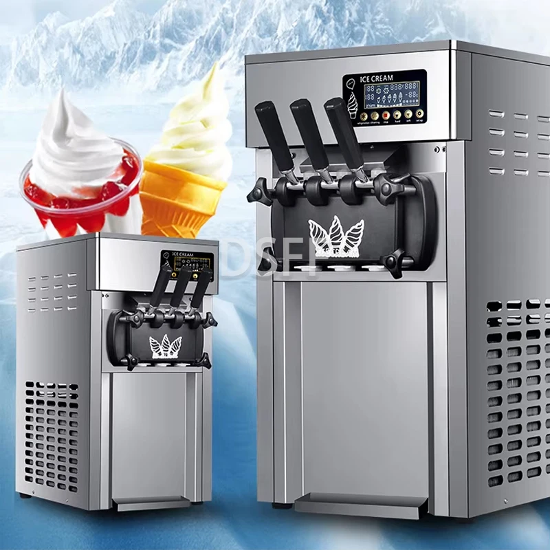 New Commercial Soft Ice Cream Machine Multifunctional 2+1 Mixed Soft Ice Cream Machine