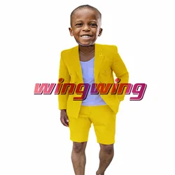 Sommer Jungen Kind Hochzeit Kleidung Zweireiher Jacke Hosen Anzug für Kinder formelle Party Blazer