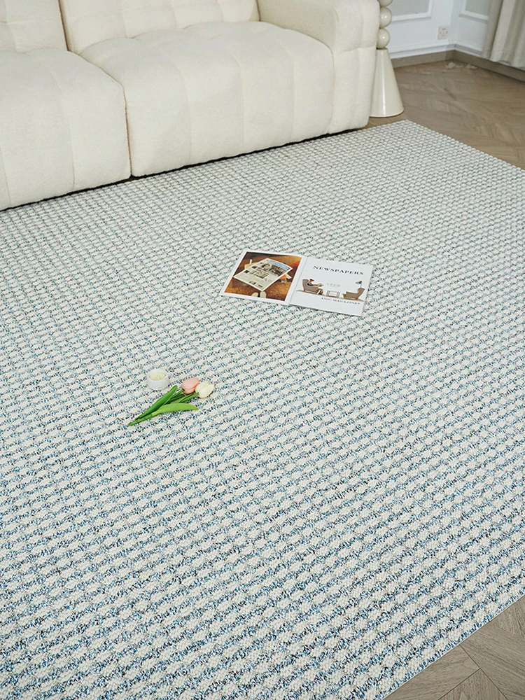 French Style Handmade Wool Carpet Living Room Thick Sofa Tea Table Floor Mat Modern Large Area Rug Bedroom Simple Plain Rug