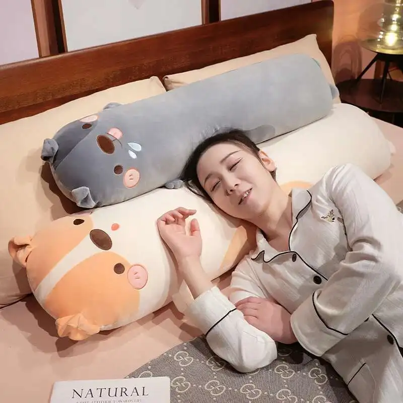 75/100/130 سنتيمتر ضخمة لينة الجسم شريط طويل الكلب وسائد فخمة محشوة الحيوان ديكور المنزل وسادة أريكة الأطفال عطلة دمى هدايا