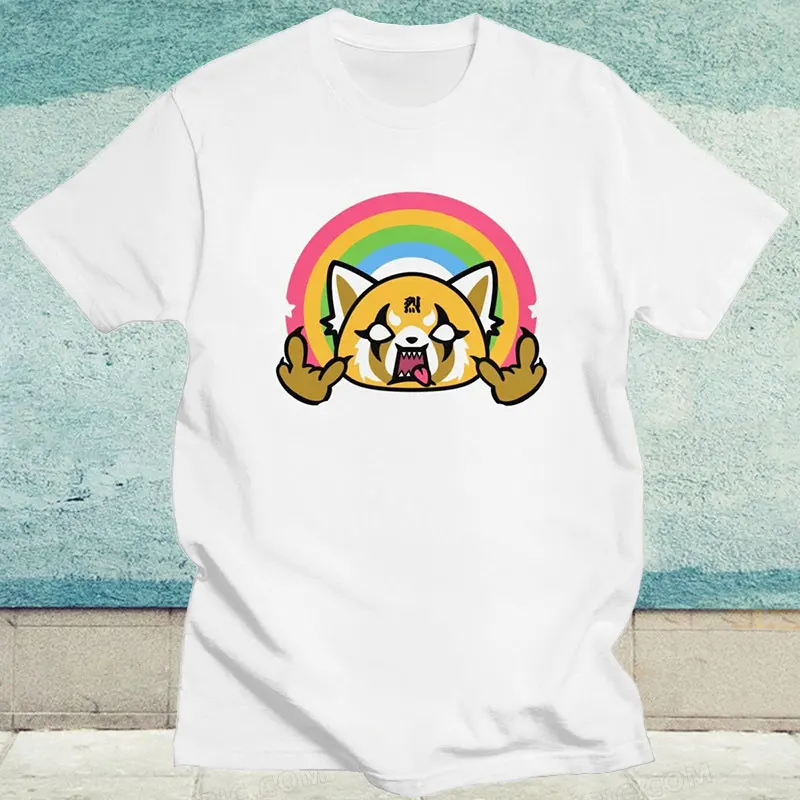 Death Metal Aggretsuko Aggressive Retsuko Printed T Shirts Woman Men Animal Tee Tops Streetwear Mens T-Shirts Cartoon Tshirt