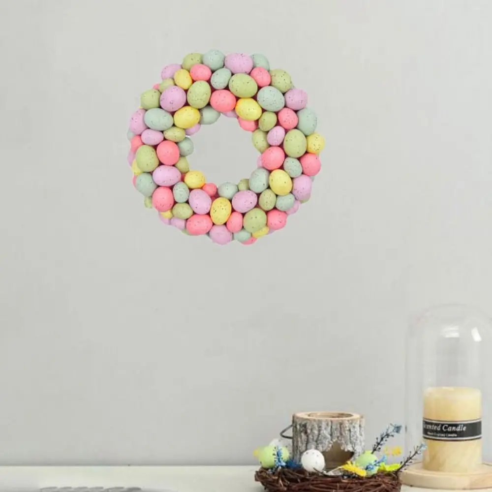 Durable Lightweight Easter Egg Wreath Cartoon Fashion Simulation Egg Wreath Unique Front Door Ornament Photo Prop