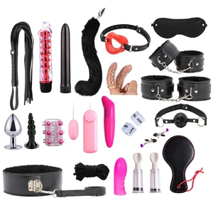 Kit BDSM Kulit Borgol Permainan Mainan Seks untuk Pasangan Tali Pengikat Manset Pelindung Tubuh Tali Pengikat Mainan Seks Dewasa Erotis untuk Pesta Seksi 8 kit toko seks penjualan terbaik - №