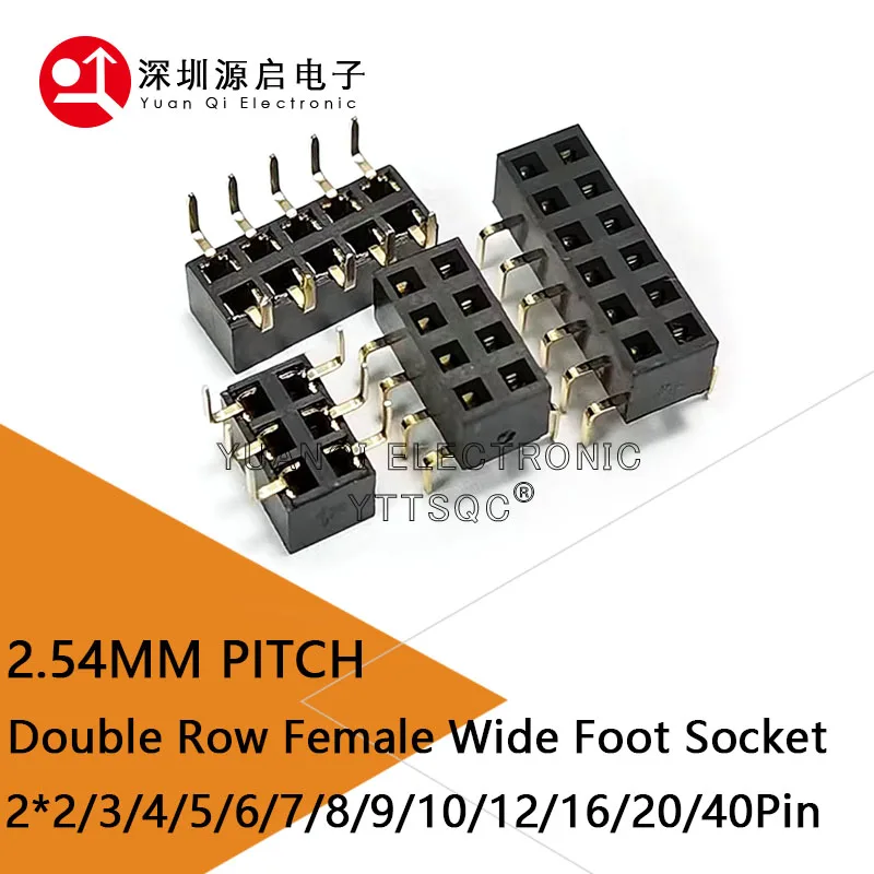 2.54 มม.คู่แถวหญิง Centipede ฟุต Pins Breakaway PCB Board Pin Header Socket Connector Pinheader 2*3 /5/6-40Pin สําหรับ Arduino