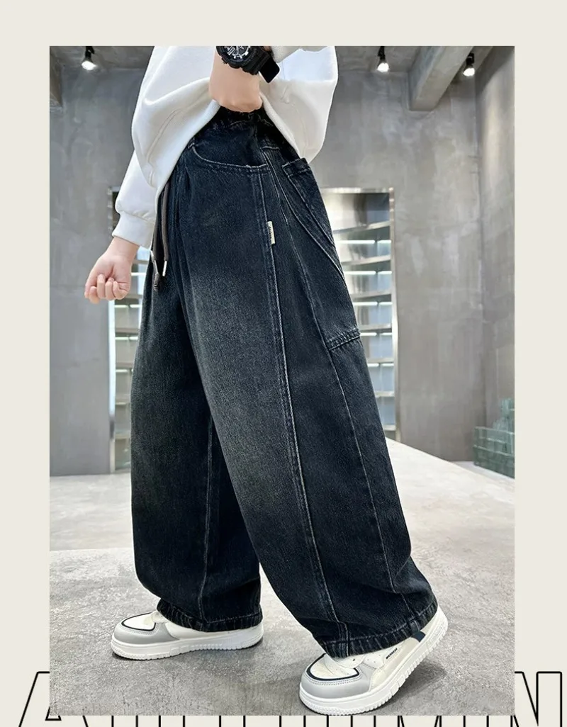 Teenager-Jungen-Jeans UNITIM 2026 Herbst Kinder-Jungen Vielseitige Patchwork-Jeans 4-14 Jahre Junge Jungen Schicke Gerade Hosen – Detail 15