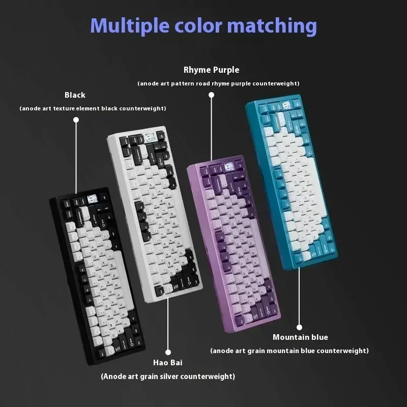 Imagem -02 - Teclado de Alumínio sem Fio Junta Cnc Hot Swap Faça Você Mesmo Gamer Presente em Estoque Nd75 Não Definido Modos 2.4g Bluetooth em Estoque