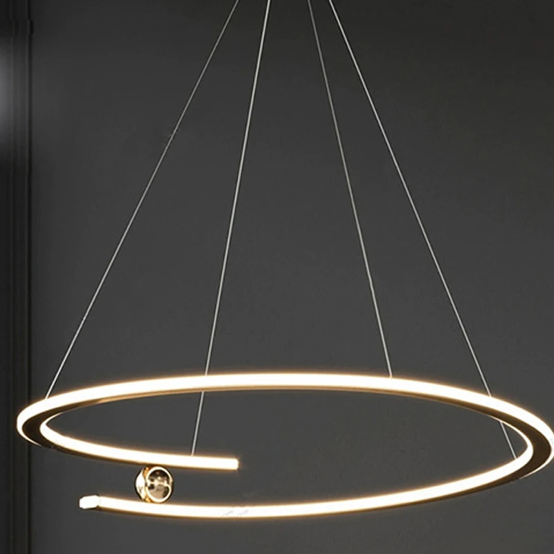 ثريا بحلقة LED لغرفة المعيشة على الطراز الإيطالي البسيط، مصباح مصمم للدراسة في غرفة النوم، معدل إعادة شراء المنتج 33.33%