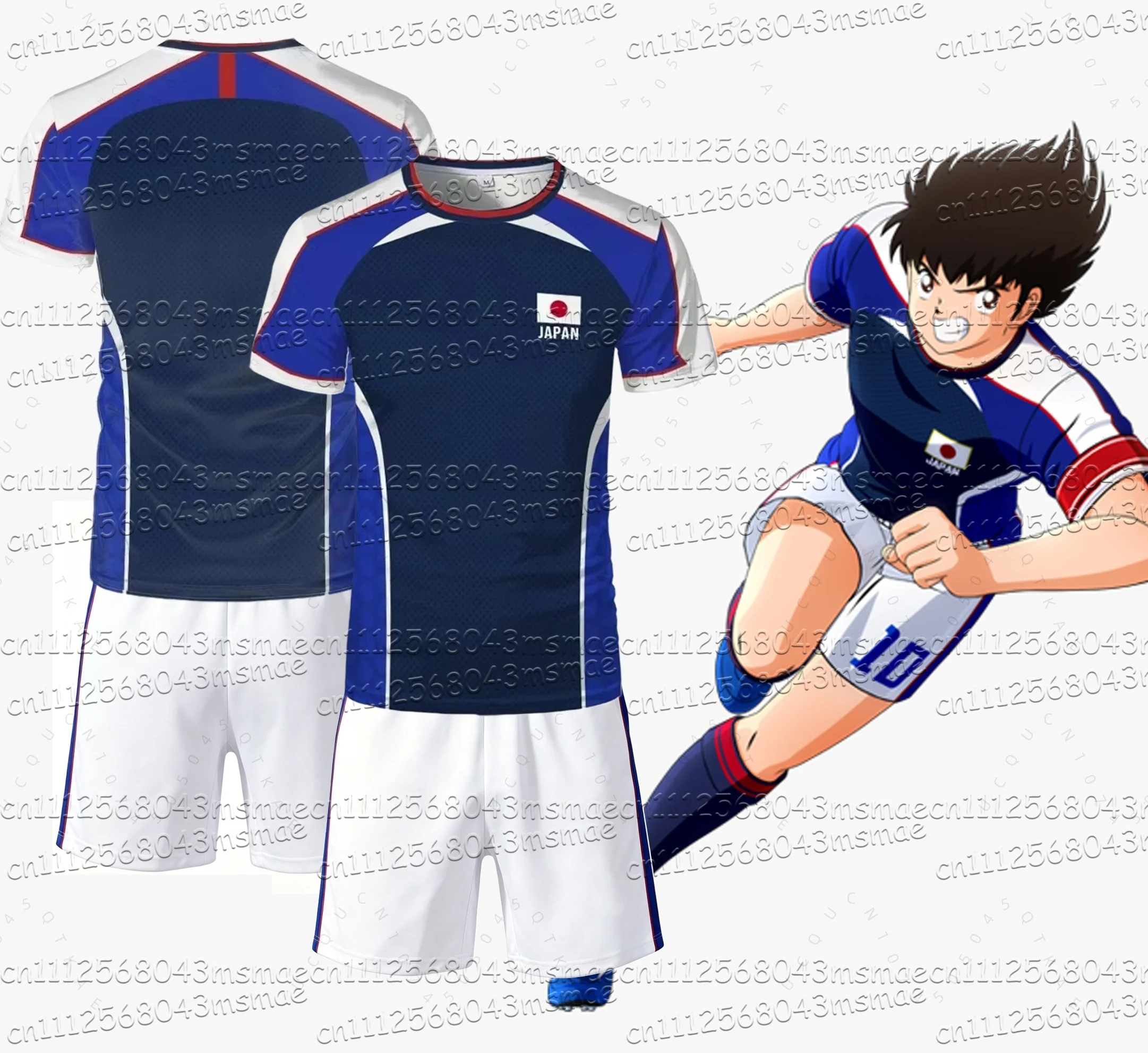 2026 Summer Children Tracksuit Captain Tsubasa Football No.10 Print T Shirts Can Choose T-Shirts Or Shorts Kids Adult Clothes