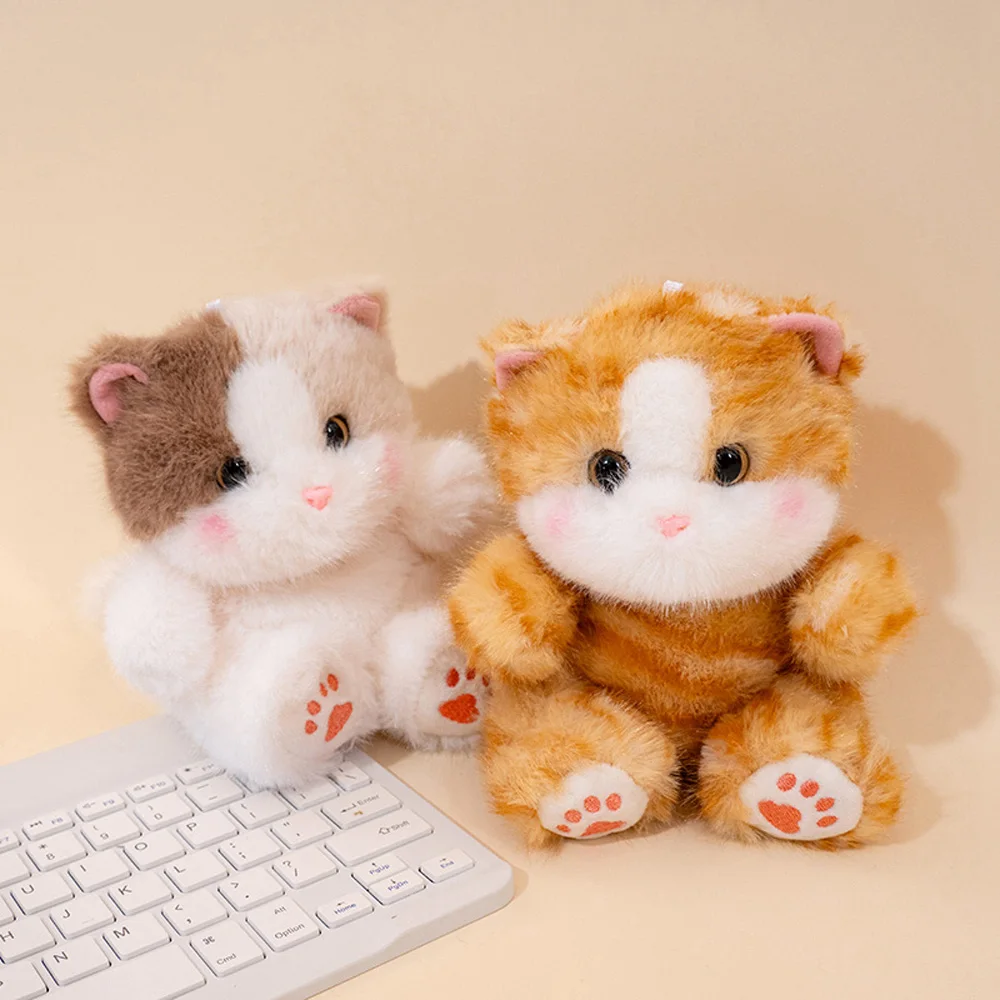 10cm 푹신한 래그돌 고양이 인형 크리미 색상의 샴 고양이 봉제 인형 골든 브리티시 쇼트헤어 고양이 부드러운 인형 실버 색조 고양이