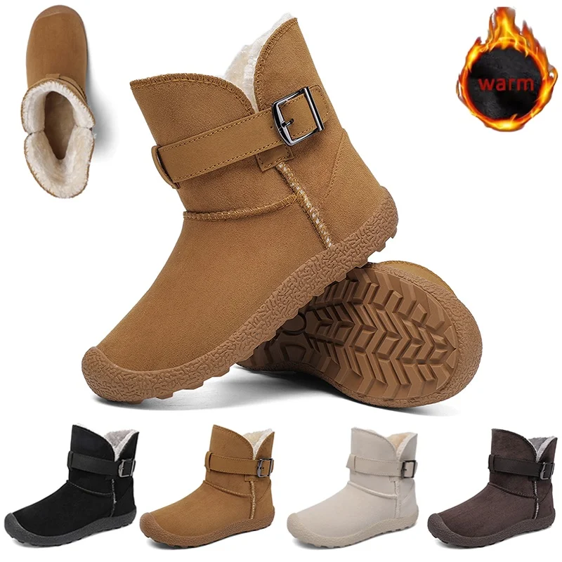 Plush Warm Couple's Snow Boots Thick Plush Boots Mens Woman High-Top Fleece Boot Cold Resistant Cotton Boot Outdoor Ankle Boots