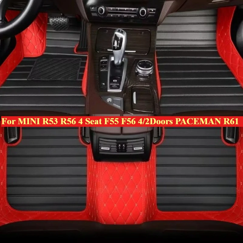 Custom Car Floor Mats For MINI R53 R56 4 Seat F55 F56 4/2Doors PACEMAN R61 2004-2026 Auto Accessories Foot leather Carpets Rugs