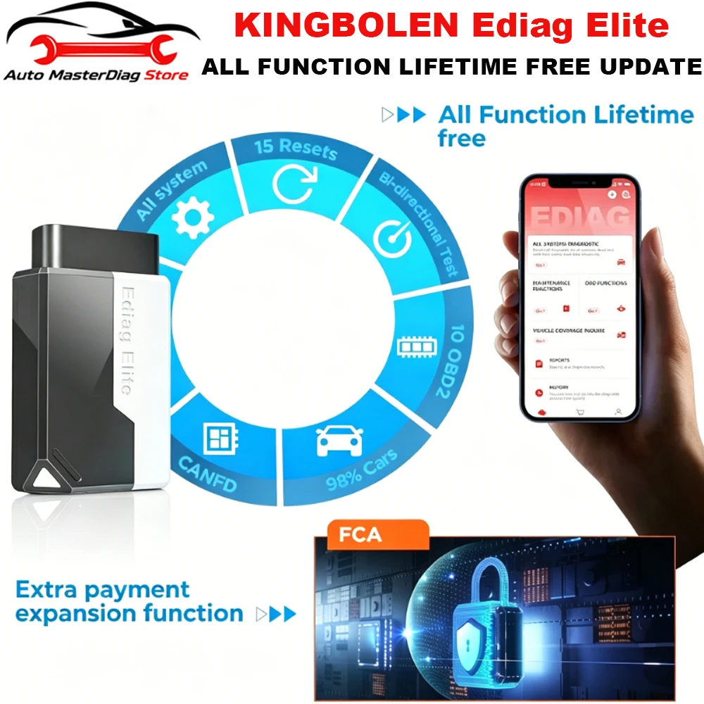 

2026 New KINGBOLEN Ediag Elite Lifetime free Car Diagnostic Tools All system 15 Resets Bi-directional Test Auto Scanner OBD2