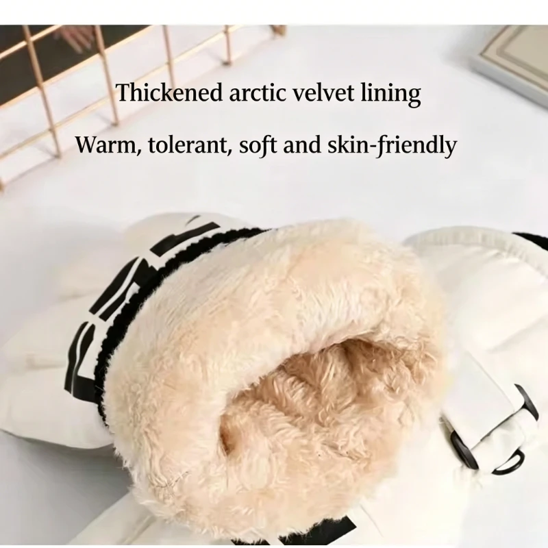 Waterproof Windproof Full Finger Polar Fleece Ski Gloves Touch Screen Compatible Men Women Snowboard Cycling Winter Sports Glove 4
