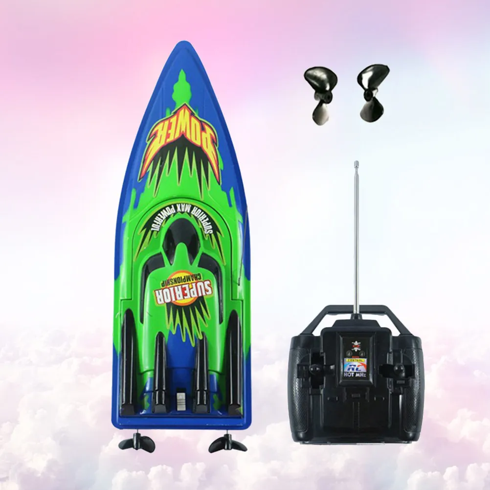 

1 Set Of Remote Control Boat Green High-Speed Waterproof Ship Strong Motor Dual Protection Automatic Self- Function