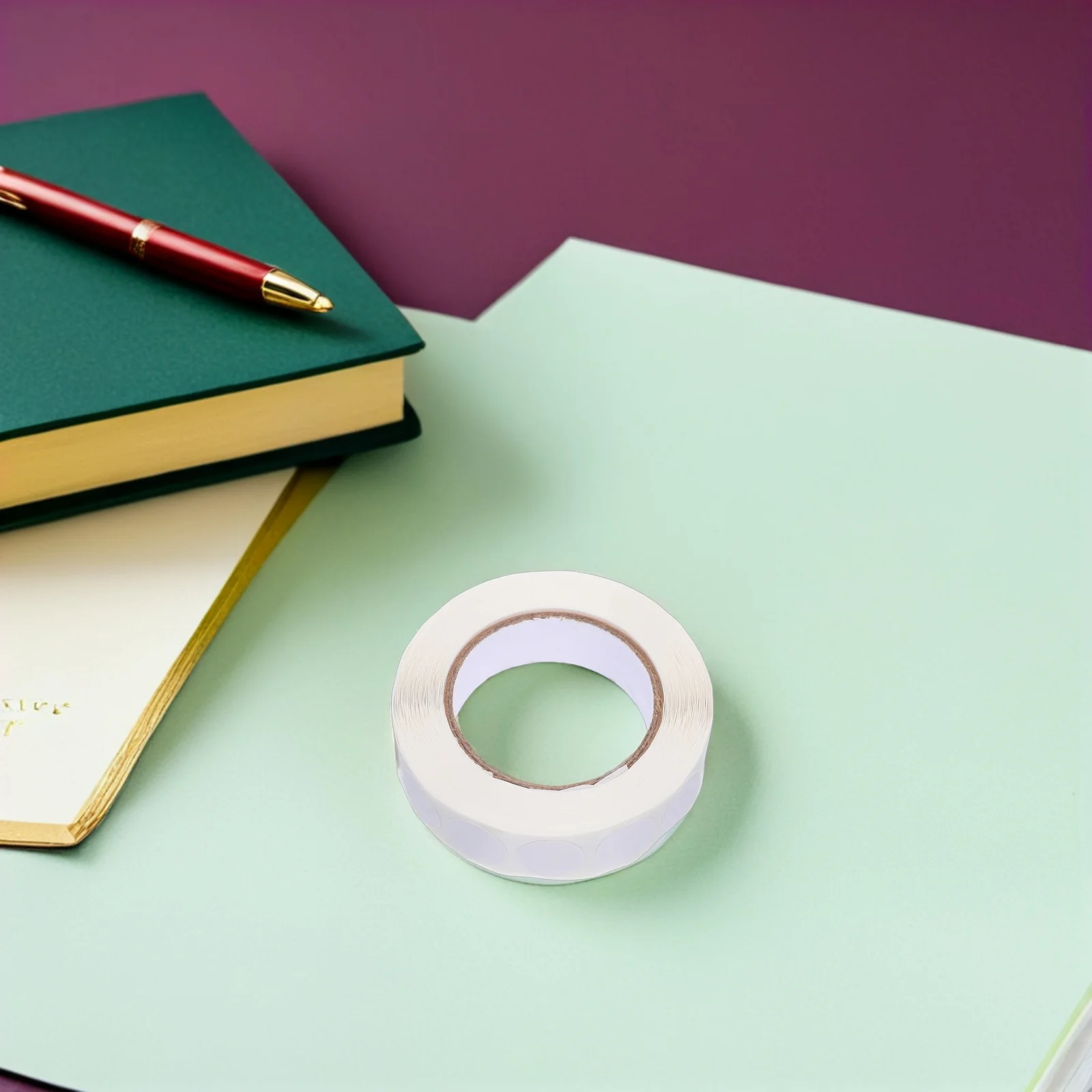 1000pcs 6 롤/롤 흰색 원형 접착 라벨 13mm 방수 쓰기 가능 자체 접착 원형 스티커 홈 오피스 학교용