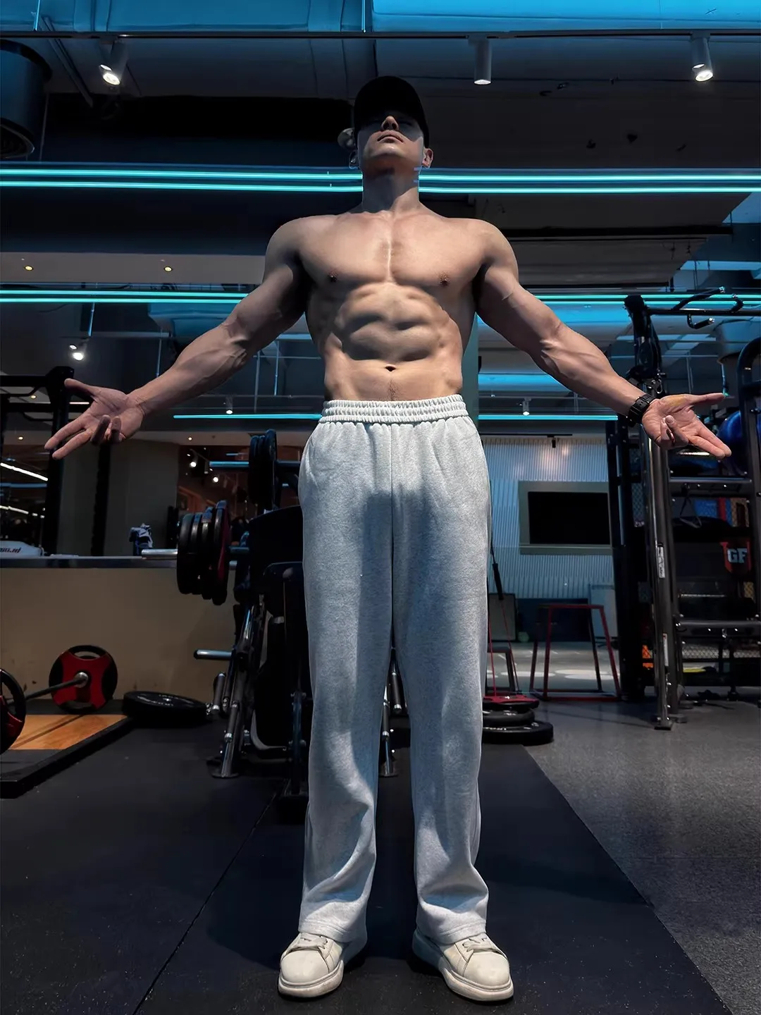 

American Sle Fce Lined Men's Sport Pants White Floral ey Heavyweight Casual Fitn Long Trousers Dra Effect