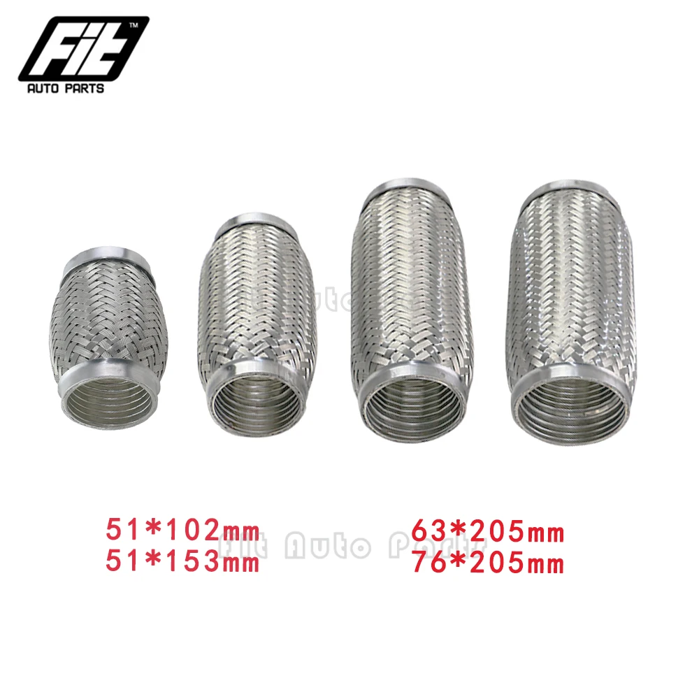 

Stainless Exhaust Flexible Pipe Tube Joint Double briad/Interlock Car Muffler Flexi pipe 51mm 63mm 76mm