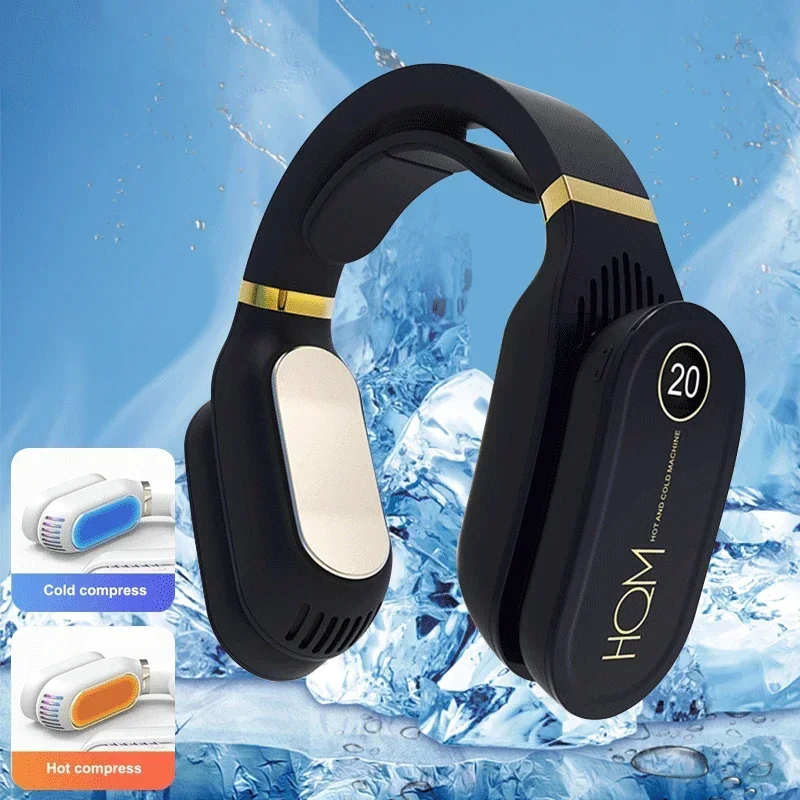 

ZAOXI Mini Neck Fan Air Cooler Portable Bladeless Fan USB Leafless Cooling Conditioner Wearable For Neckband with Warm Heater