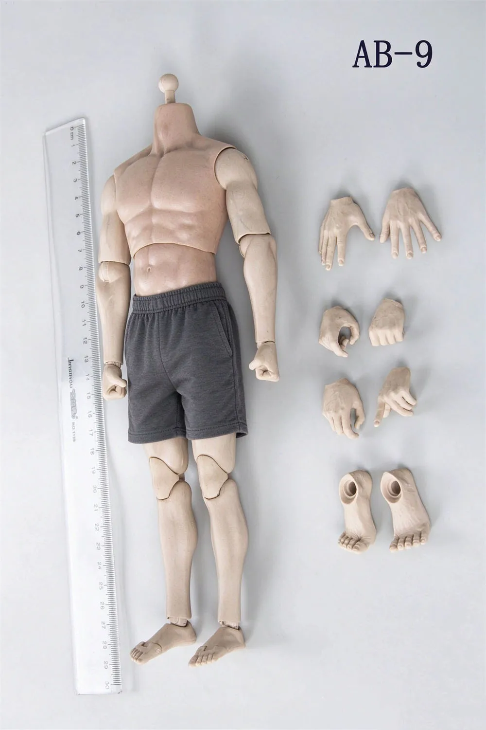 1/6th Male Muscle Strong Flexible Body Action With Hand Foot Types PVC  Material No Pant For 12" Figure Doll Collect