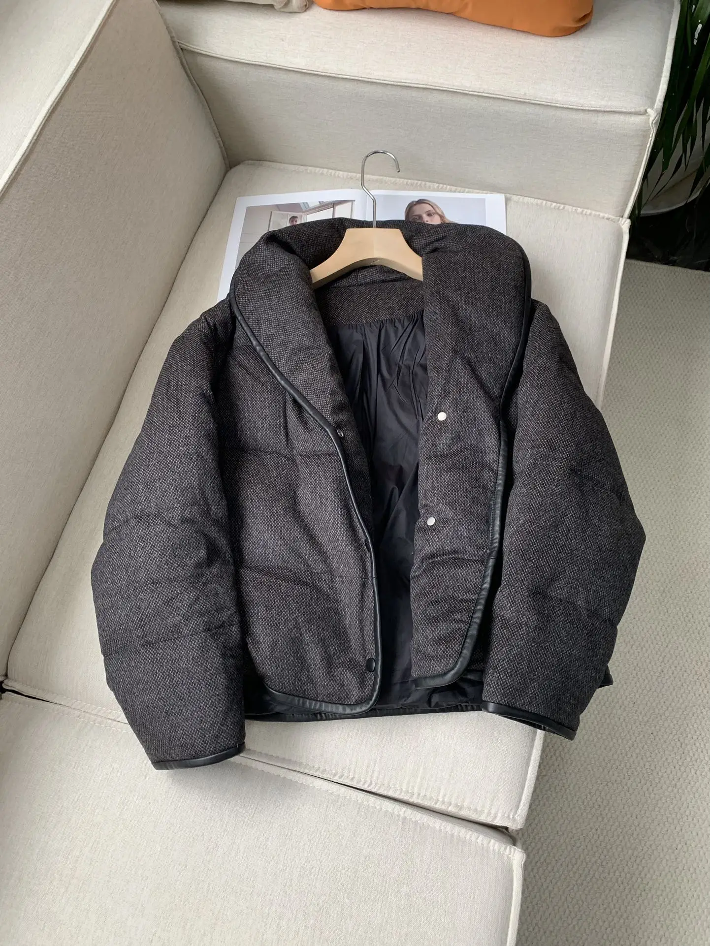 Autumn And Winter New Fashion Commuting High Quality Wool Splicing Goose Down Jacket