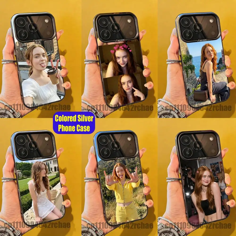 

For American actress S-Sadie S-Sink Phone Case iPhone 15,16,12,14,13,17,11,E,Pro,Max,Plus,Air,Mini Colored Silver Cover